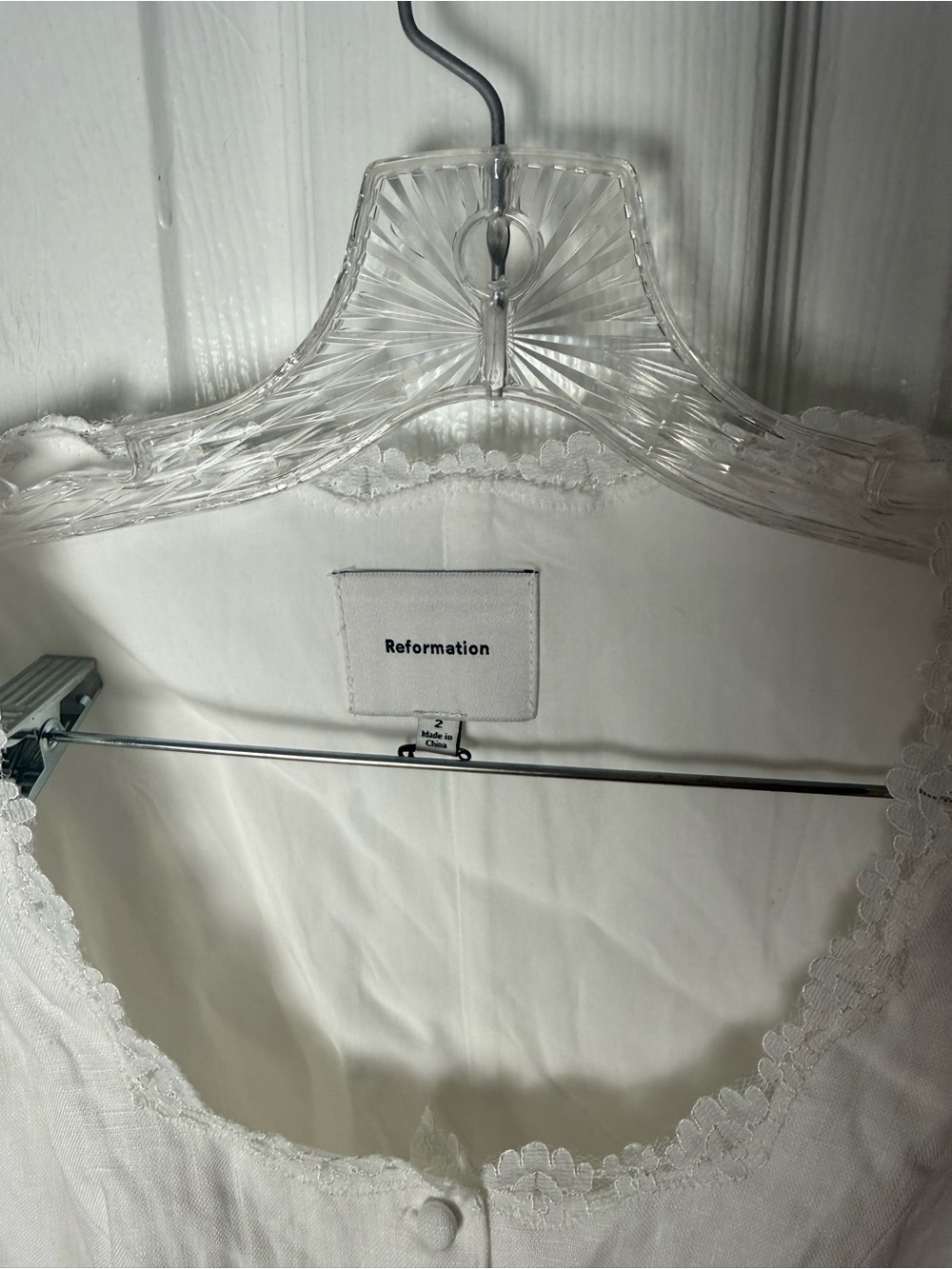 Reformation Anabella Linen Mini Dress in White 2 - Picture 8 of 10